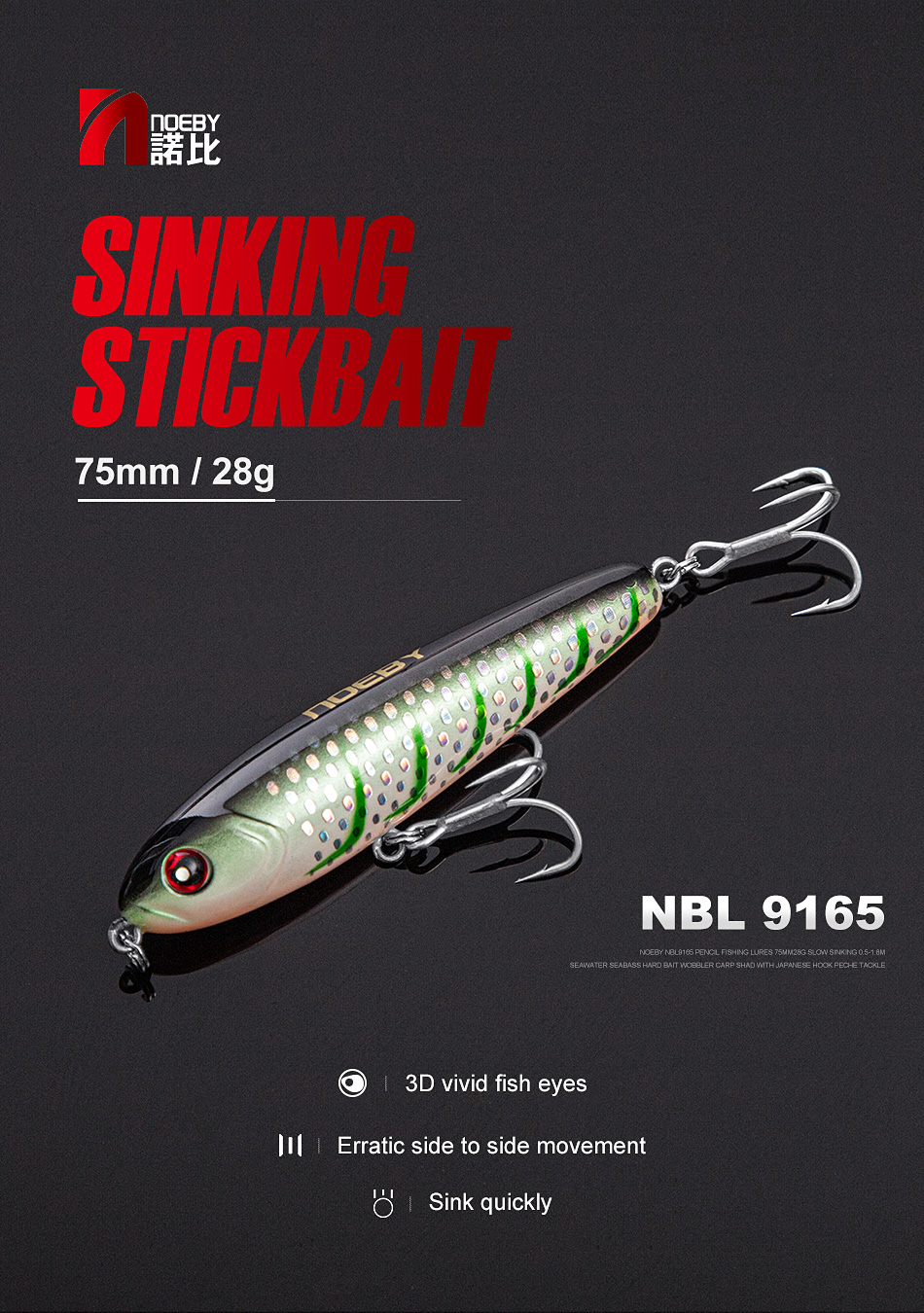 Saltwater Fishing Minnow Lure 190mm 36g Sinking Long Casting